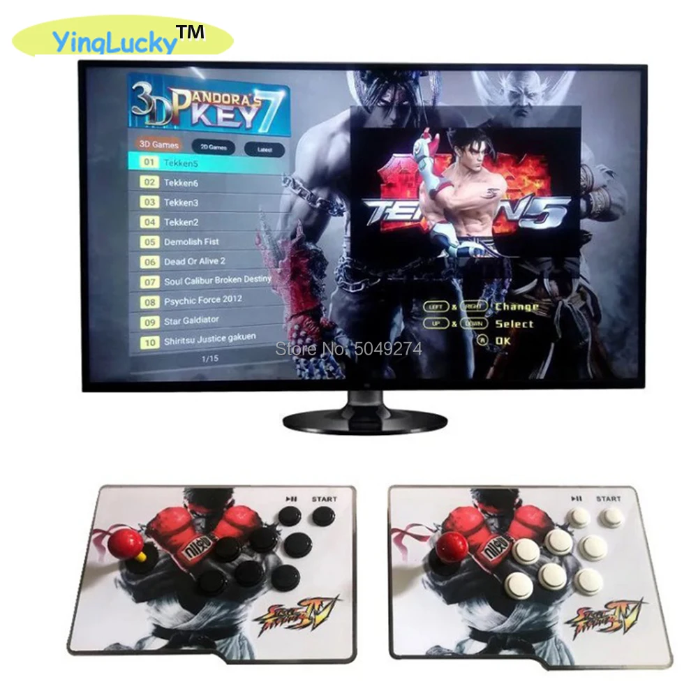 3D Pandora key 7 2200 в 1 аркадная игровая консоль 1920x1080 Full HD 2 игрока аркадная машина Поддержка TF карты, чтобы добавить больше игр