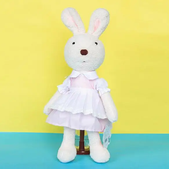 Plush Toy Baby Bunny Sleep Comfortable Children Kids Birthday Pretty Gift Soft Rabbit Doll Cloth Bed Calm Smooth Wedding Doll - Color: white