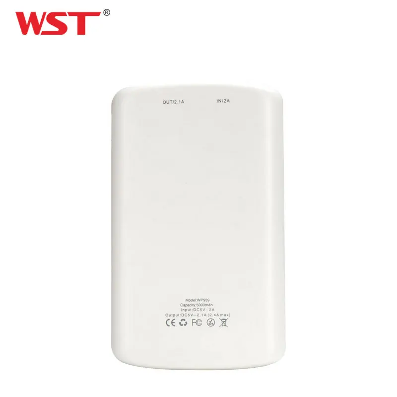 Оригинальное портативное зарядное устройство WST 5000 мАч ультратонкий компактный