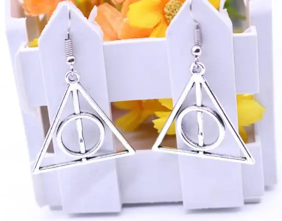 Винтажные из металлического сплава геометрические треугольные круглые серьги