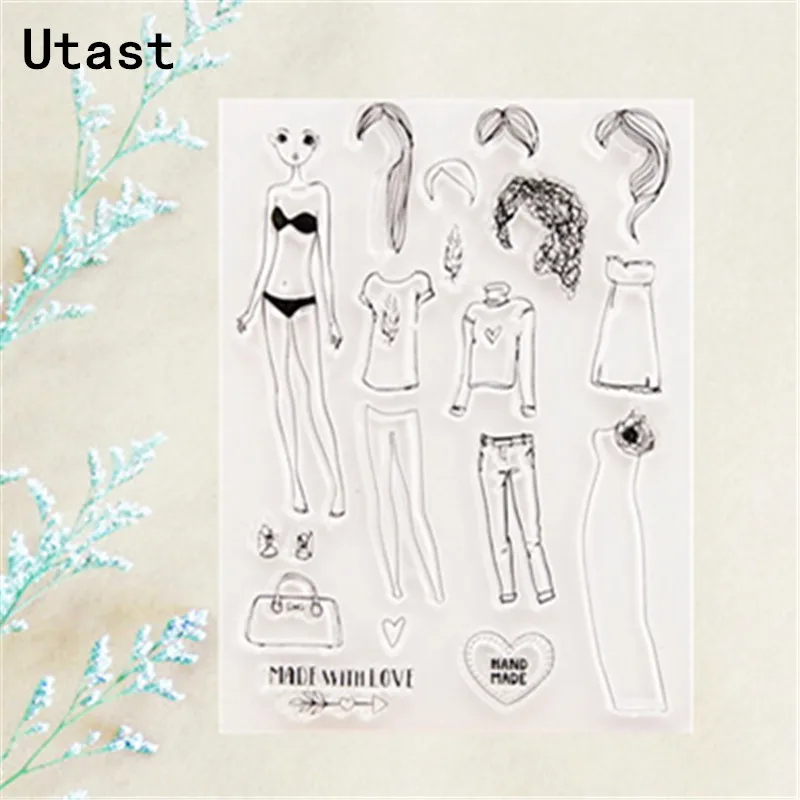 Одежда для девочек прозрачные силиконовые штампы/прозрачный резиновый штамп