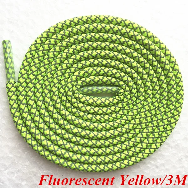 Bright Yellow 3M 4", 3 м, рефлективные веревки шнурки круглые веревочные шнурки ночного бега шнурки для кроссовок Yeezy Boost спортивная обувь - Цвет: Bright Yellow 3M