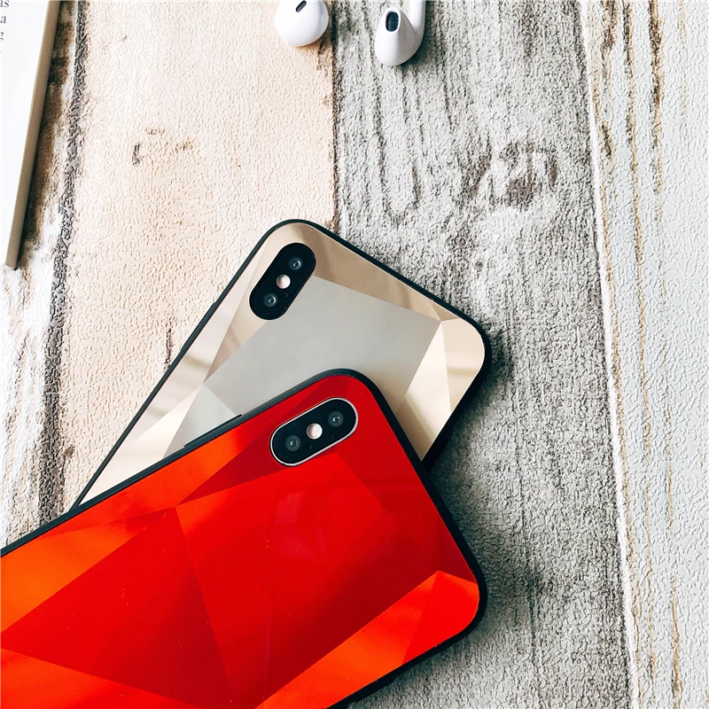 3D Алмазный Блестящий зеркальный чехол для телефона Iphone X XR XS Max Модный яркий 6 6S 7 8