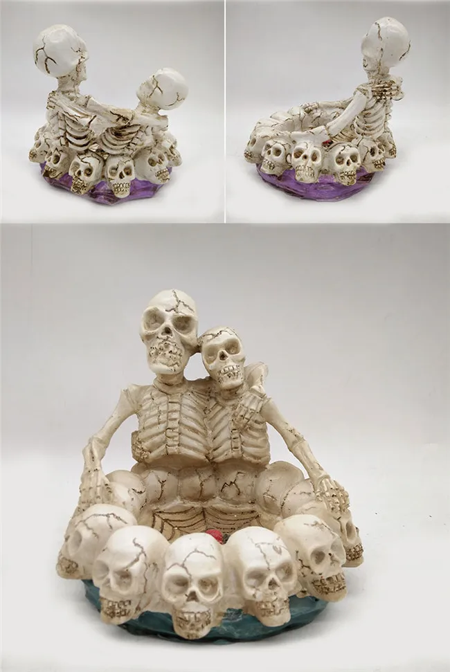 Хит! Креативный человек череп сигарета курительный контейнер пепельницы Реплика