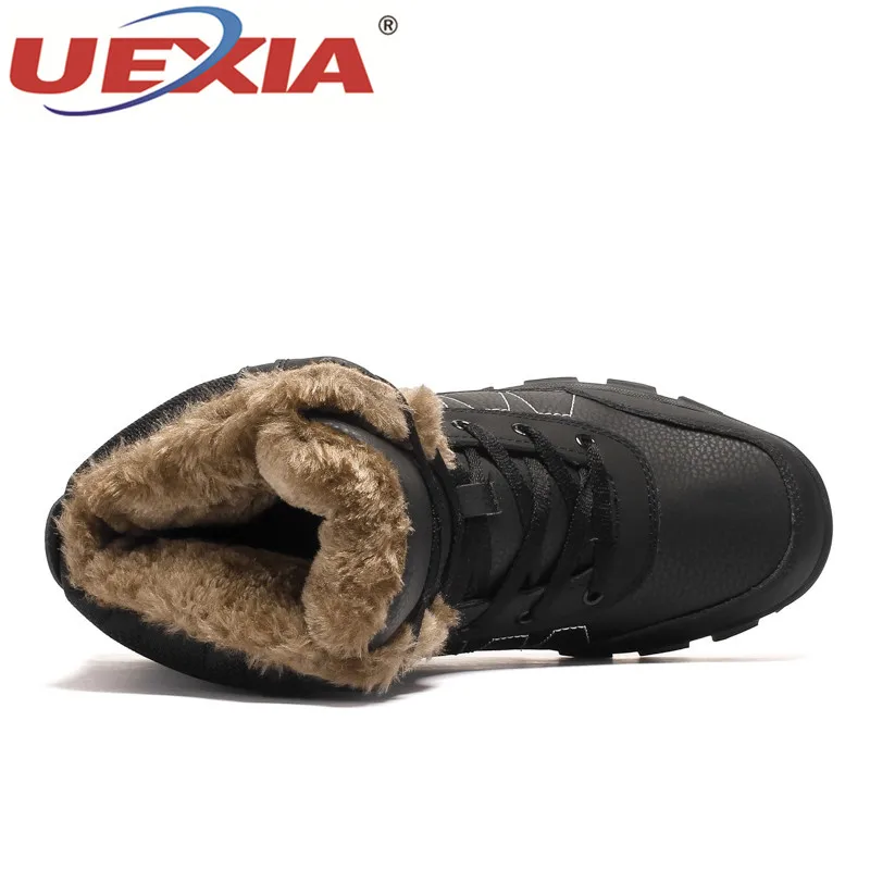 UEXIA обувь большого размера Для мужчин BootsWinter зимние сапоги Обувь на теплом меху