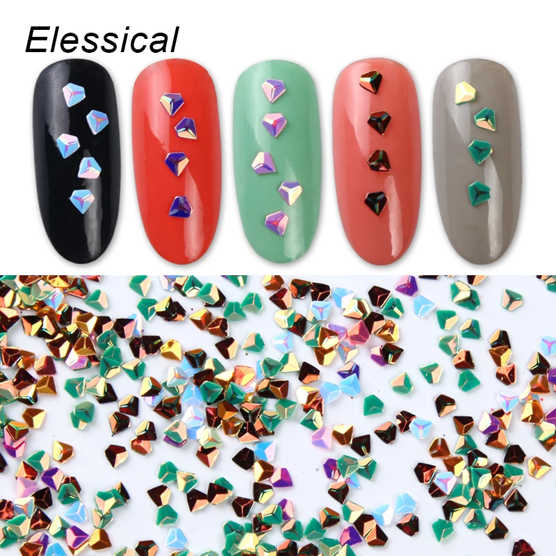 Elessical 1 пакета(ов) 12 Цветов выбор голографическая diamond Форма Глиттеры для ногтей