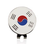 Маркер для гольфа с корейским флагом, профессиональный шариковый маркер с зажимом для крышки, из сплава, 1,18 дюйма, 30 мм, 1 шт.