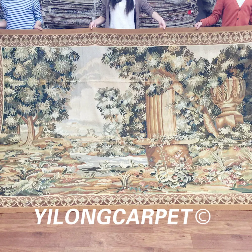 Koop Yilong 7.3 'x10 'Nieuwe Gobelin Foto Wandtapijt Hand Made Grote Aubusson Voor Muur Deco (Au42-7.3x10.2)