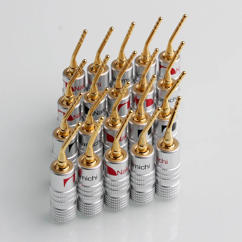 20pcs/Set Banana Musical Speaker Cable Plugs Red 10 &amp Black Acicular Adapers 2mm Copper Gold-plated Wire Connectors - купить по