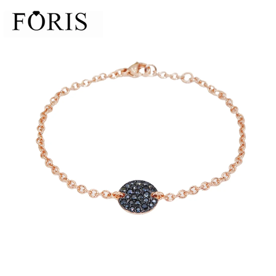 FORIS модные романтические украшения Электрический черный браслет для женщин