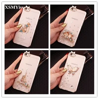 xsmyiss phone case for samsungs6 s7 s8 s9 s10 s20 s21 plus luxury rhinestone diamond case for samsung note5 8 9 10 20 back cover