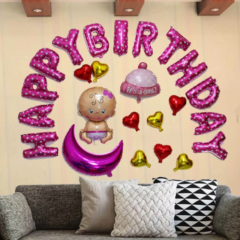 Toy Children's Inflatable Aluminum Foil Balloon Baby Happy Birthday Letter Balloons Party Decorations for Kids Pa | Дом и сад