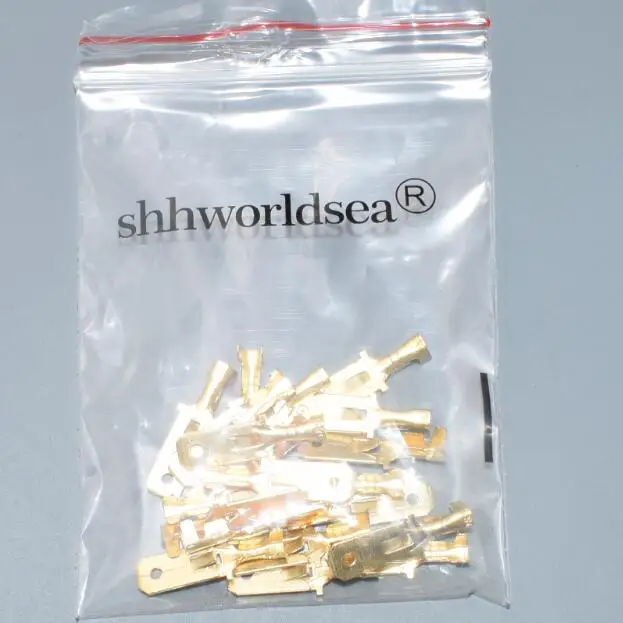 Shhworldsea 50 шт. 2,8 мм 4,8 мм 6,3 мм 4,0 мм 8 мм 7,8 мм 15 видов модель медь авто клеммы разъема Авто Автомобильные клеммы