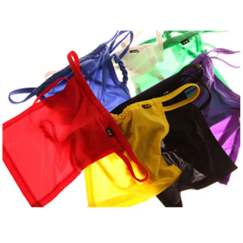 Мужские стринги из нейлона Черные бандаж трусы джоки гей сексуальное нижнее