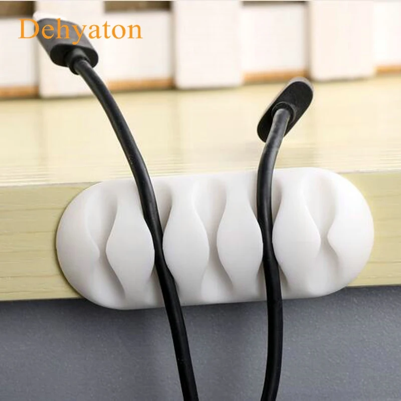 

Dehyaton Cable Winder Flexible Silicone USB Cable Organizer Wire Cord Management Cable Clip Holder For Mouse Headphone Earphone