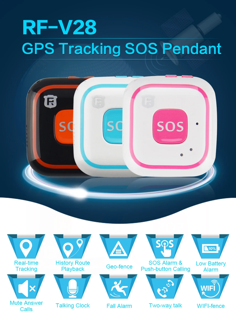 Мини умный RF-V28 Детский gps трекер двухстороннее аудио связь говорящие часы SOS гео-забор воспроизведение истории маршрута сигнализация падения
