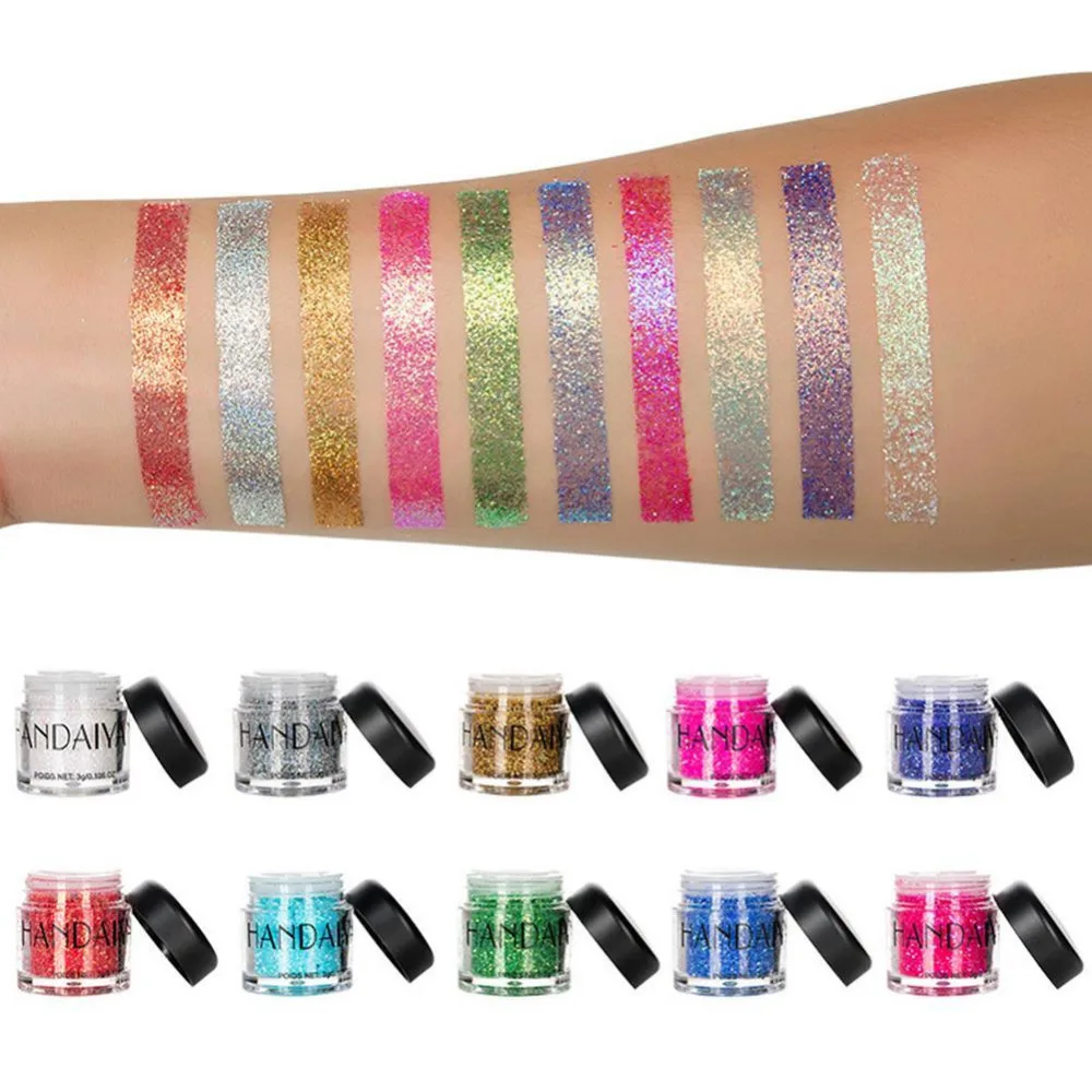 10 цветов женские яркие блестящие тени для век макияжа галактические блестки