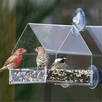 parrot lovebird canary aviary transparent window outdoor bird feeder for birds feeding container for food pigeon pet supplies