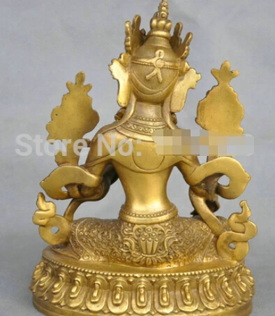 Быстрая Доставка 7 ''Китай Тибет Чистая Бронза зеленый Тара Будда статуя | Дом