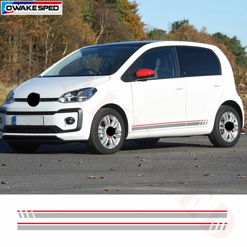 Наклейки на автомобильные двери и боковые юбки гоночные полосы для Volkswagen Cross Up GT