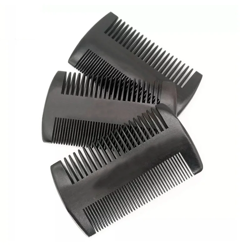 100 шт. натуральная персиковая древесина два боковых тонких зуба черный цвет