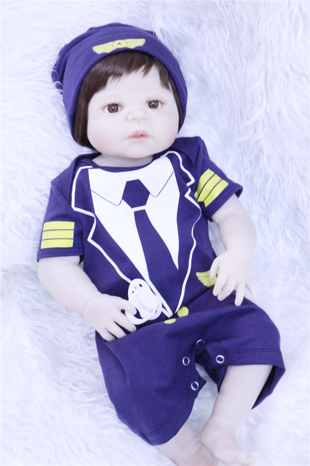 55 см полный корпус силиконовый Reborn Baby Doll игрушка 22 дюймов Новорожденный Bebe