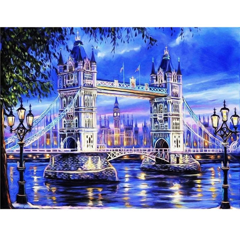 the view of city 5d home decor diamond mosaic painting cross stitch embroidery wall sticker | Дом и сад