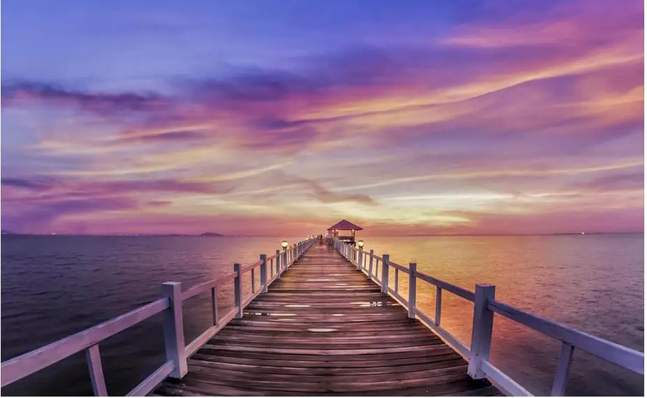 Настенные 3d обои с изображением заката пляжа рисунком природы фона для