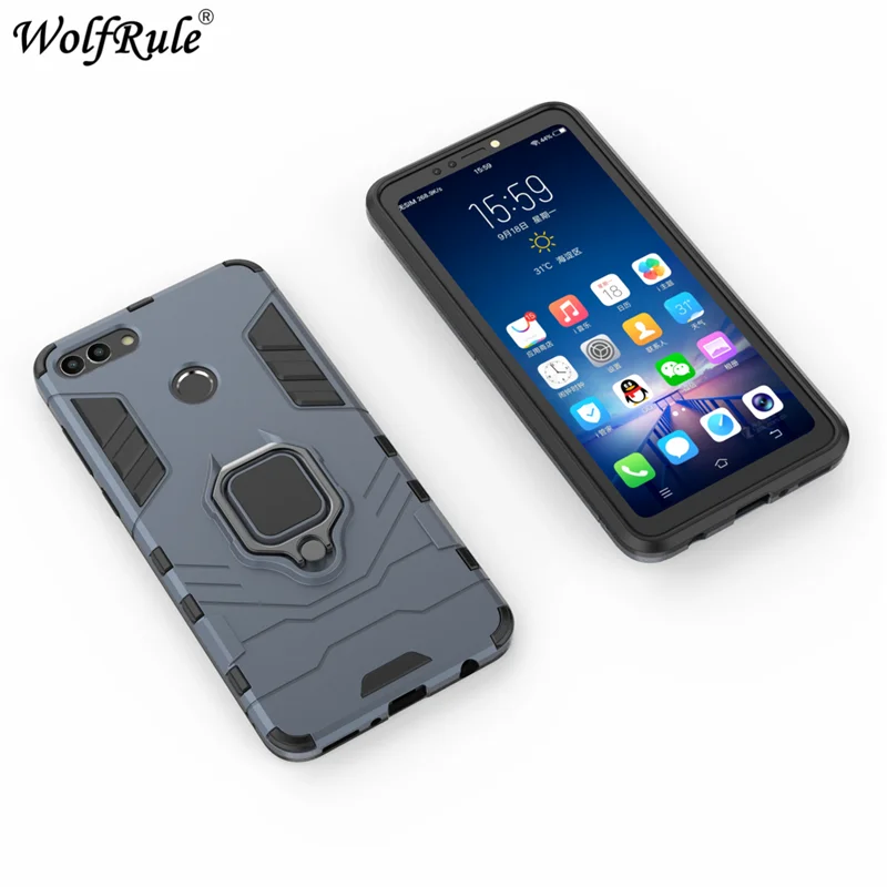 Автомобильный Магнитный чехол для Huawei Y9 2018 5 93 дюйма 3-в-1 прочный Чехол-подставка с