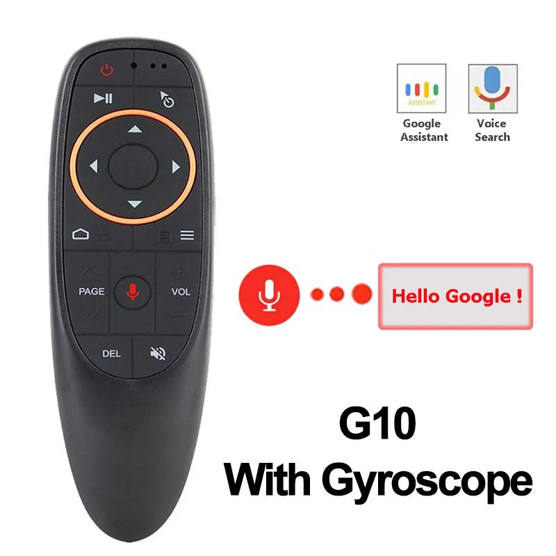 G10 with Gyroscope G10 Google голосовой пульт дистанционного управления 2,4G беспроводной Воздушный мышь микрофон гироскоп ИК обучение для Android tv Box HK1 H96 Max X96 мини - Цвет: G10 with Gyroscope
