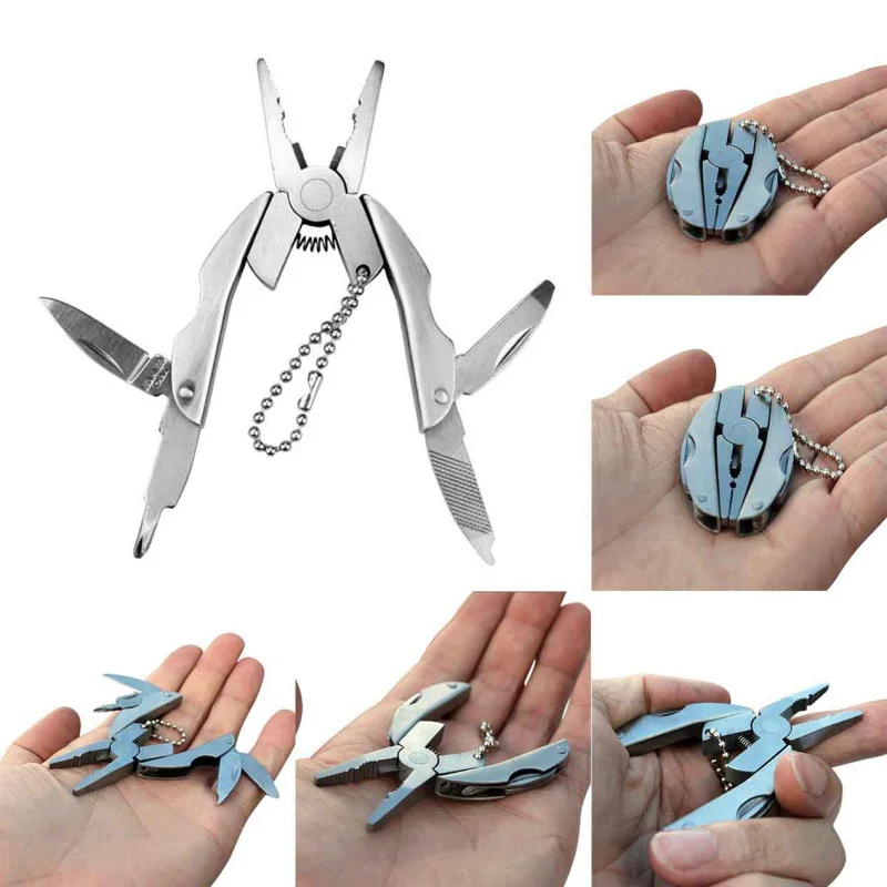 

Outdoor Portable Multifunction Folding Camping Survival EDC Tools Plier Stainless Steel Foldaway Keychain Screwdriver Travel Kit