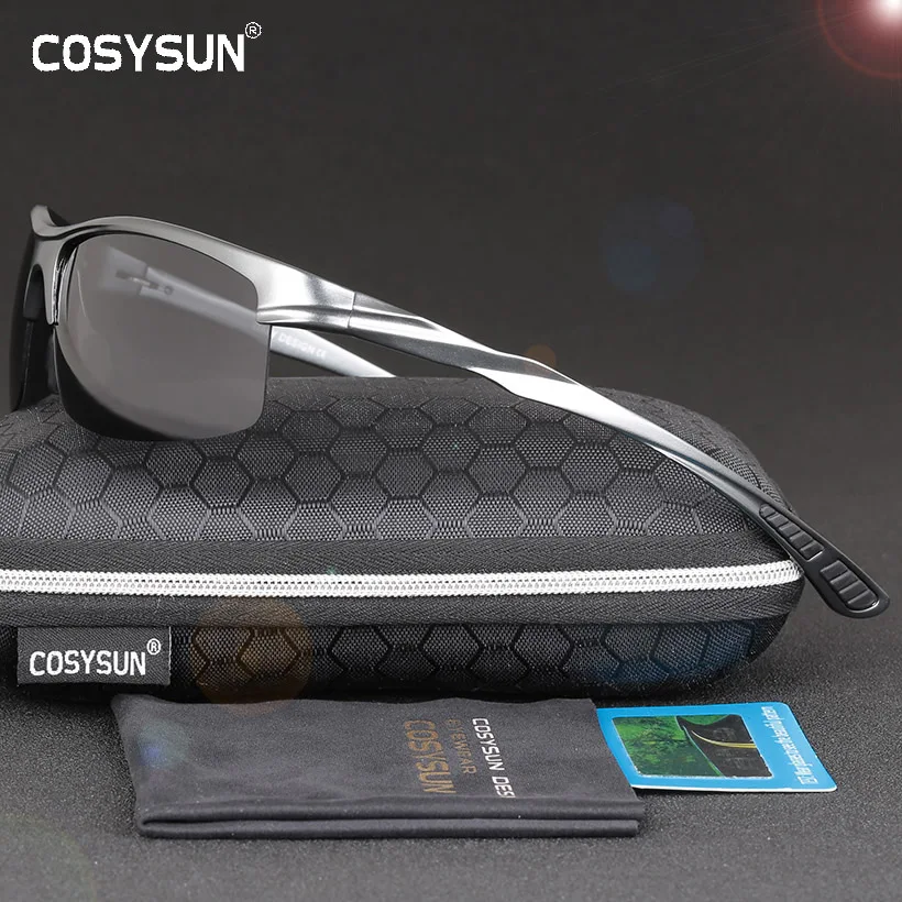 Мужские солнцезащитные очки COSYSUN брендовые дизайнерские поляризационные