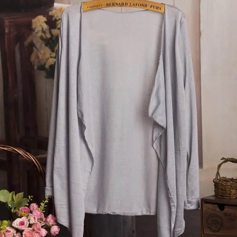 Summer cardigan female long sleeve cardigans top casual beach office ultra-thin shawl womens thin coat knitwear |