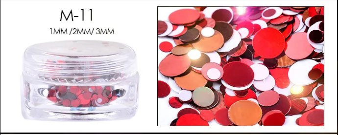 12jar/набор голографические пайетки для ногтей круглые 1 мм 2 мм 3 мм украшения для ногтей блестки для маникюра Блестки для ногтей