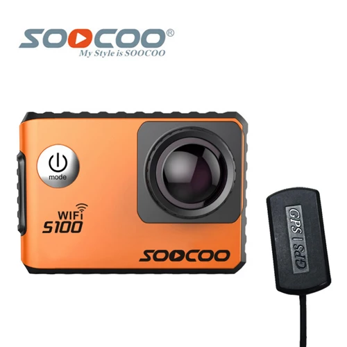 orangeWith GPS SOOCOO на S100 4k WiFi NTK96660 30 м Водонепроницаемый Action Sports Камера Встроенный гироскоп с расширением gps(gps модель вариант - Цвет: orangeWith GPS