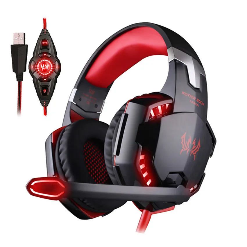 KOTION каждый G2200 Стерео Игровые наушники USB 7 1 Surround Sound вибрации PC Gamer гарнитура шлем