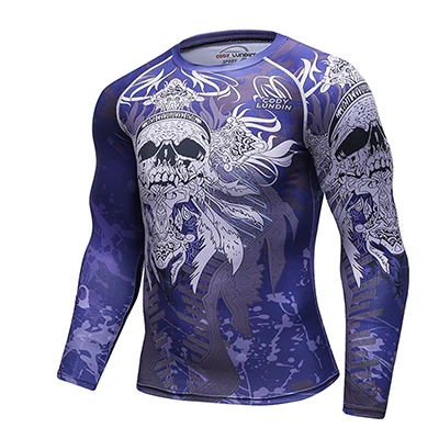 Style h BJJ Рашгард MMA футболка разведка печатных муай тай бокса Джерси Компрессионные спортивные фитнес топы Crossfit спортивные рубашки - Цвет: Style h