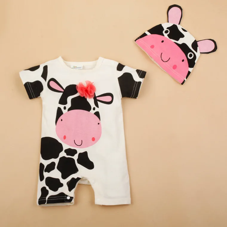 Hot Sale 2019 Summer New Fashions Casual Babies Cotton Round Neck Short Sleeves Rabbit Ears Body 0-3 Months Baby Clothes Romper |