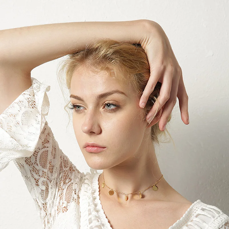 Женское Ожерелье чокер из нержавеющей стали|Колье| |