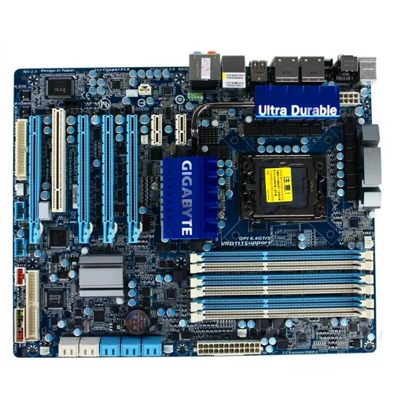X58 1366 материнская плата Б/у для Gigabyte GA-X58A-UD3R 1366 pin X58 ddr3 USB3 SATA3 L5639 L5520 X58A-UD3R доски