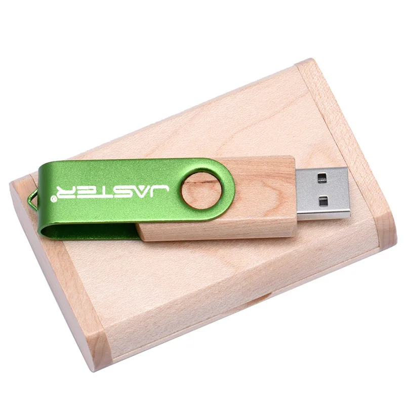 D JASTER деревянный металлический вращающийся USB с коробкой usb флеш-накопитель карта памяти Флешка 4 ГБ 8 ГБ 16 ГБ 32 ГБ логотип для фотографии - Цвет: D