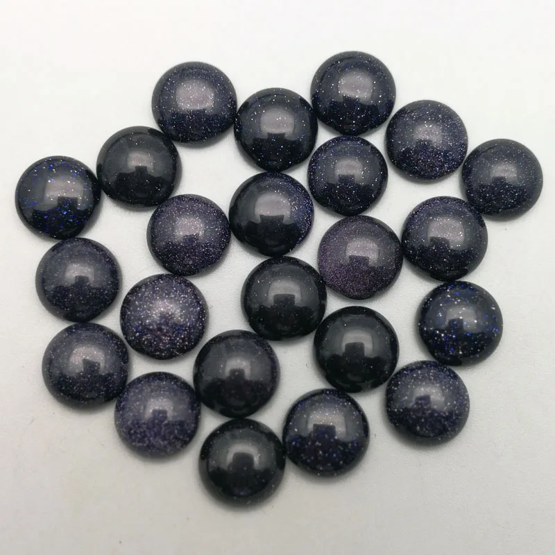 Fashion blue sand round CAB Cabochon no hole charm 12mm Nature Stone beads for jewelry making Wholesale 50pcs/lot | Украшения и