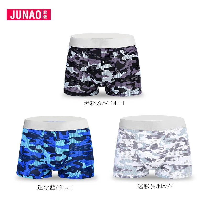 3 шт./лот мужское нижнее белье боксеры сексуальные дышащие сетчатые из ледяного