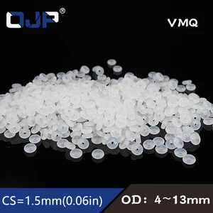 Белое Силиконовое уплотнительное кольцо, 10 шт.лот, силиконVMQ, толщина 1,5 мм, наружный диаметр 45678910111213 мм, уплотнительное кольцо, резиновая прокладка, кольцевая шайба