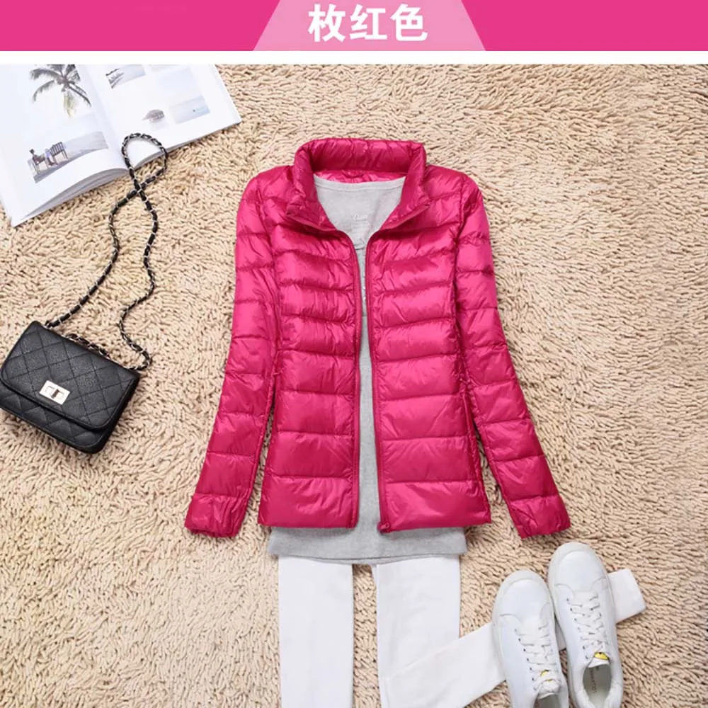 Rose Большие размеры 5XL 6XL, бренд, 90% белый утиный пух, ультра легкие куртки для женщин, Осень-зима, пуховик, пальто, женские парки с карманами на молнии - Цвет: Rose