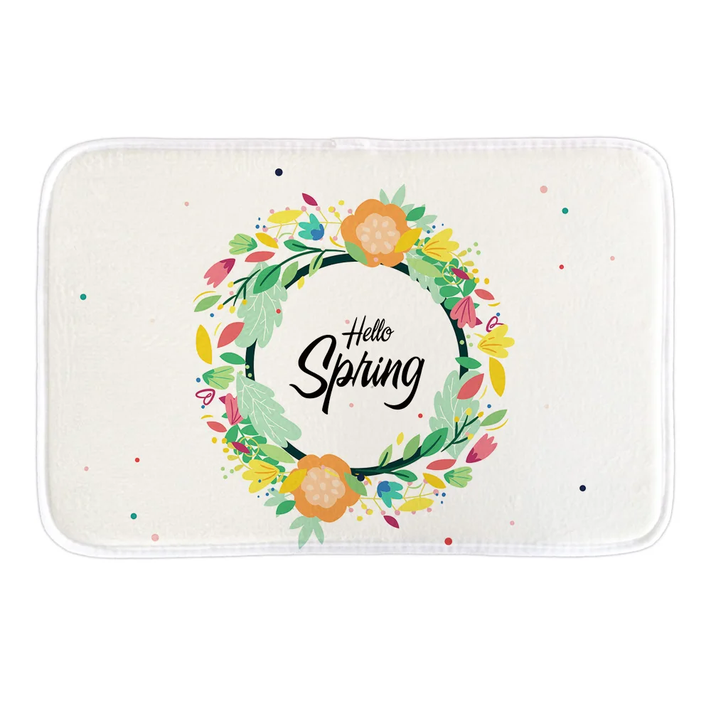 Hello Spriing Home Добро пожаловать коврик для двери с цветочным декором мягкие короткие