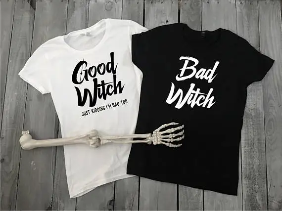 

Женская хлопковая футболка с надписью «Good Witch Bad»
