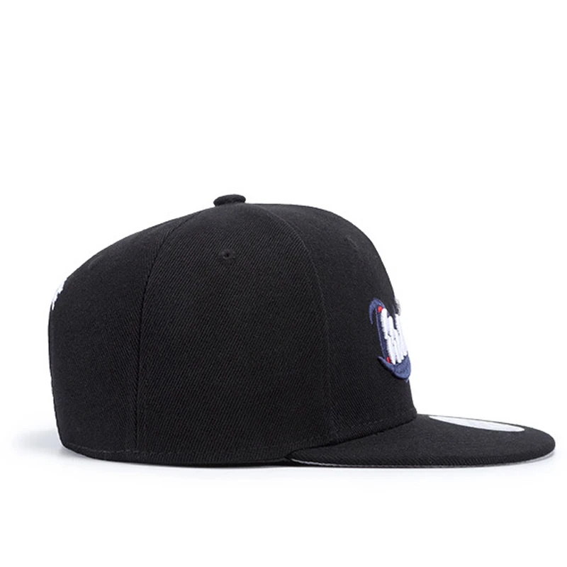 High Quality Black Snapback 3D Teeth Embroidery Hip Hop Cap Flat Bill Baseball For Men and Women | Аксессуары для одежды