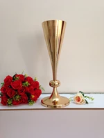 new style 54cm 21 2 gold wedding flower vase wedding table stand wedding decoration wedding road leads 10 pcslot