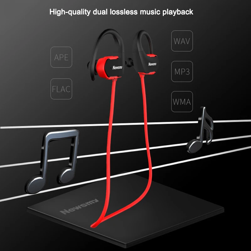 2018 Real Earphone Newsmy Q12 Original Bluetooth Earphones Wireless Headset with Sd Card Slot for sports headphone xiaomi | Электроника